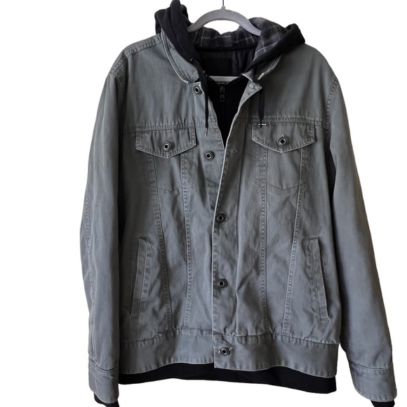 Hurley Other - Hurley Sage Green Trucker hooded Jacket size L